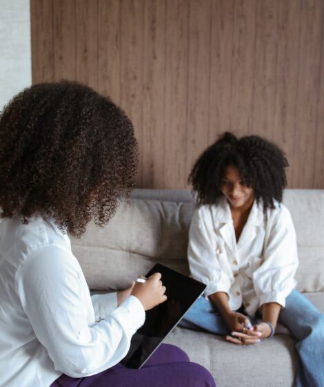 Two women in counseling